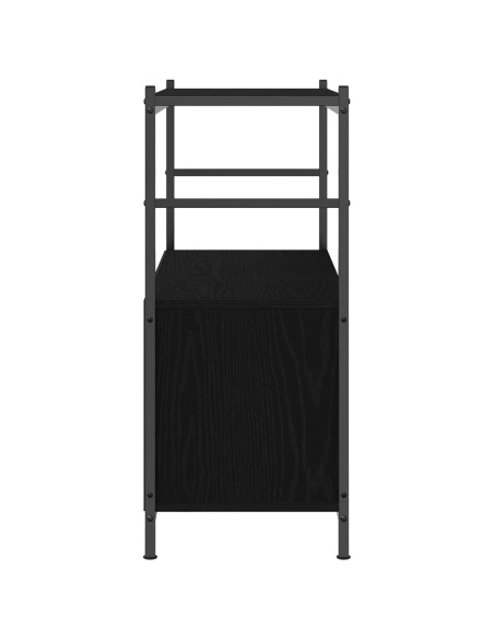 Mobile Libreria  Nero Rovere 80x30x78,5 cm Legno Ingegnerizzato