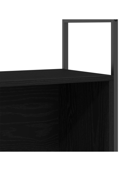Mobile Libreria  Nero Rovere 80x30x78,5 cm Legno Ingegnerizzato