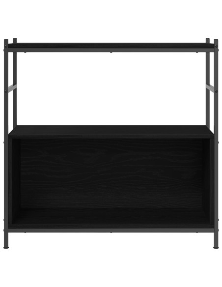 Mobile Libreria  Nero Rovere 80x30x78,5 cm Legno Ingegnerizzato
