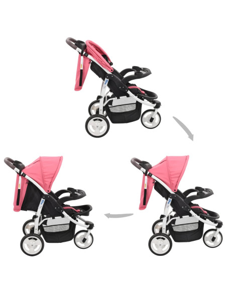 Passeggino a 3 Ruote Rosa e Nero