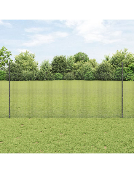 Recinzione in Rete Saldato  con 22 Post Grigi 1.2x25 m Acciaio