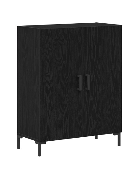 Credenza Nera Rovere 69,5x34x90 cm Legno ingegnerizzato