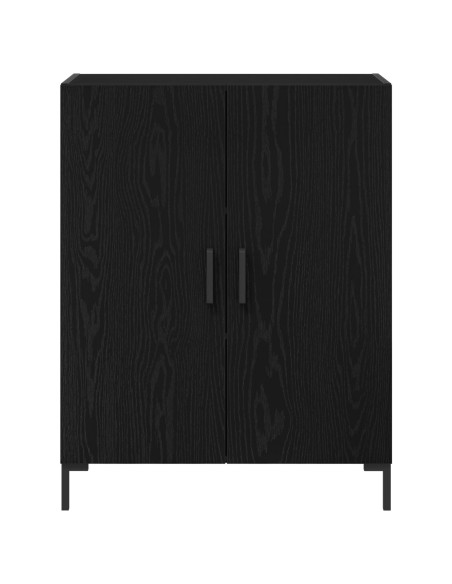 Credenza Nera Rovere 69,5x34x90 cm Legno ingegnerizzato