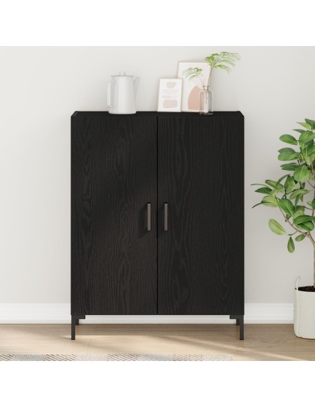 Credenza Nera Rovere 69,5x34x90 cm Legno ingegnerizzato