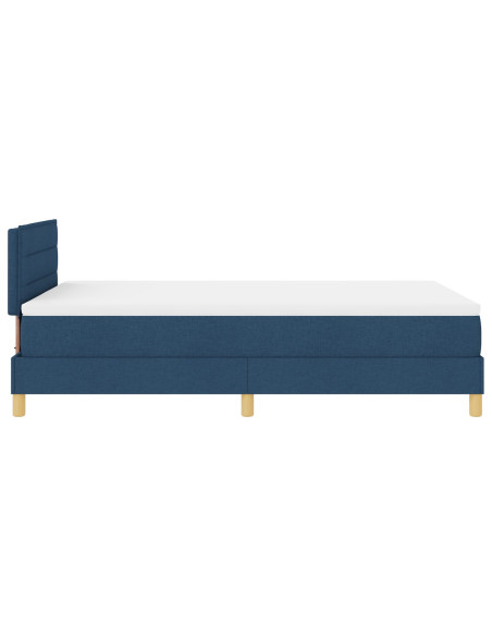 Letto con Rete a Molle e Materasso Blu 120x200 cm Tessuto