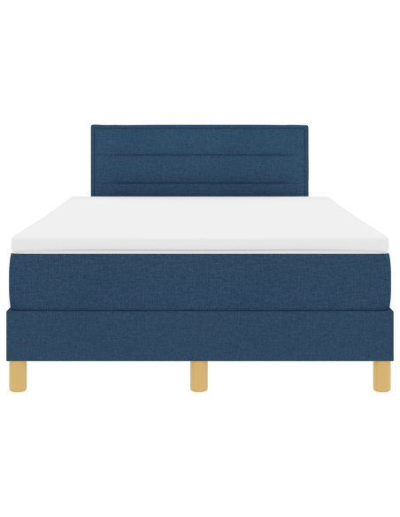 Letto con Rete a Molle e Materasso Blu 120x200 cm Tessuto