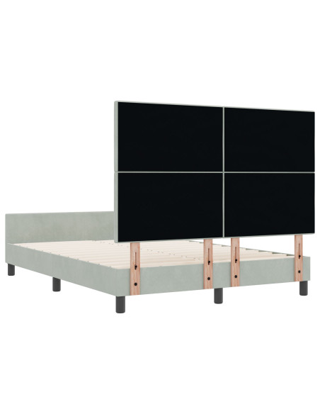 Struttura letto  Grigio chiaro 140x190 cm Velluto