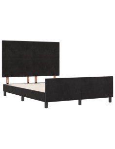 Letto a molle con testiera Nero 140 x 190 cm Velluto