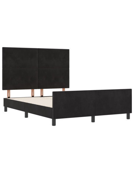 Letto Nero 140x190 cm in Velluto