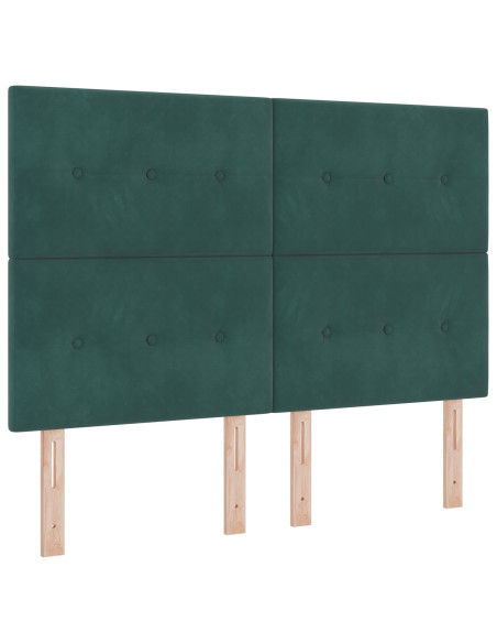 Struttura Letto in Velluto Verde Scuro 140x190 cm
