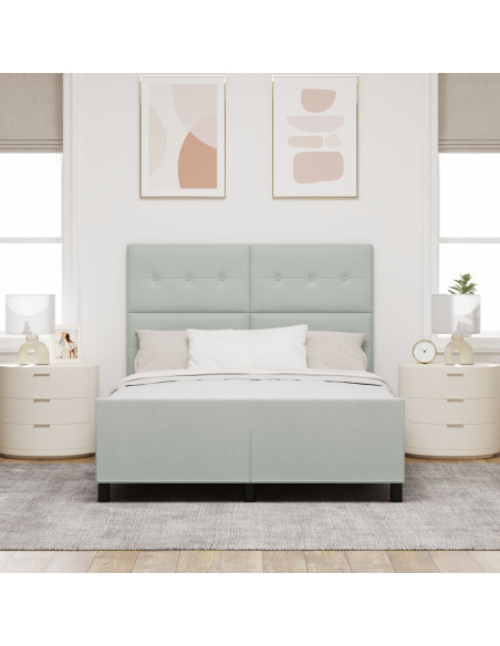 Struttura letto  Grigio chiaro 140x190 cm Velluto