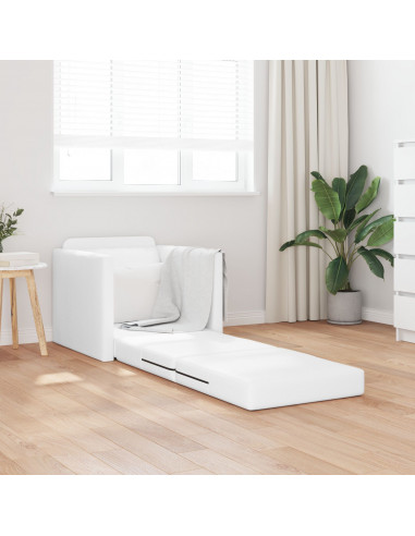 Divano Letto  2-in-1 Bianco 74x77x81 cm Pelle Sintetica