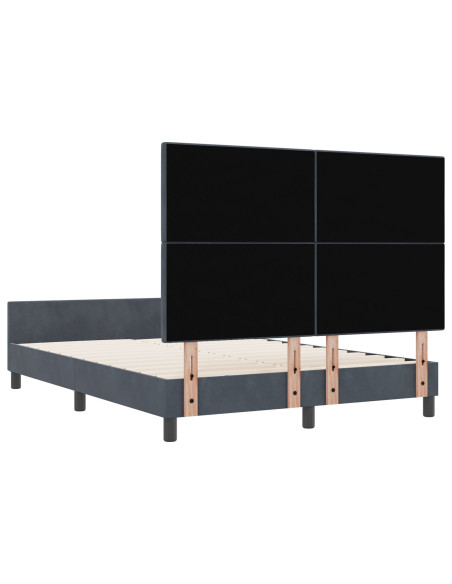 Letto in Velluto Grigio Scuro  140x190 cm