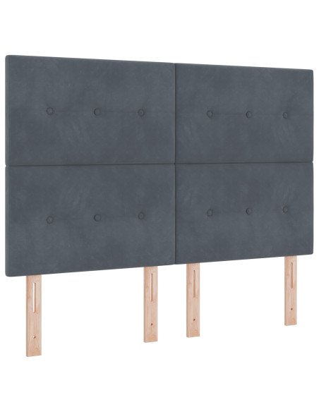 Letto in Velluto Grigio Scuro  140x190 cm