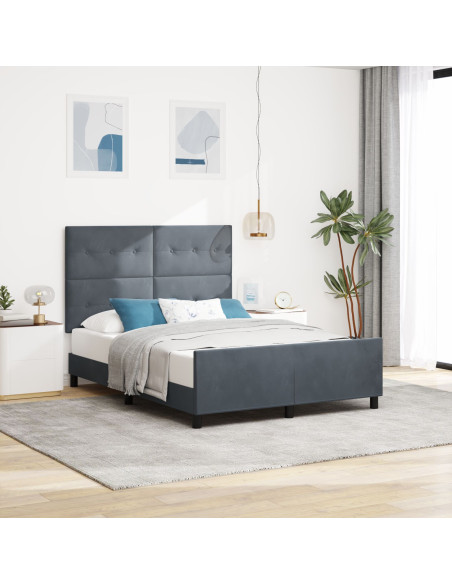 Letto in Velluto Grigio Scuro  140x190 cm