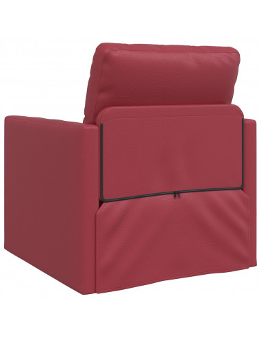 Divano Letto  2-in-1 Rosso Borgogna 74x77x81 cm Ecopelle