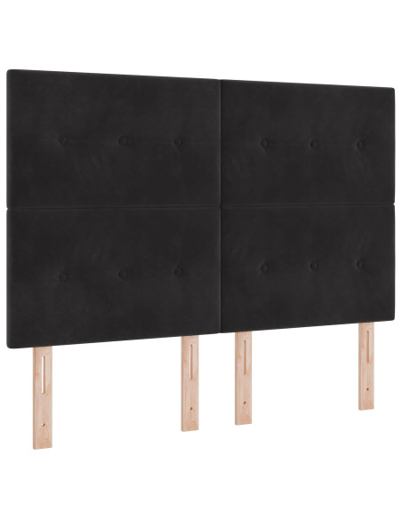 Letto Nero 140x190 cm in Velluto
