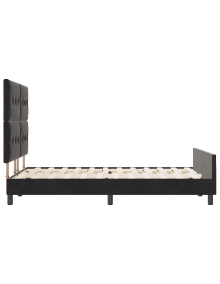 Letto Nero 140x190 cm in Velluto