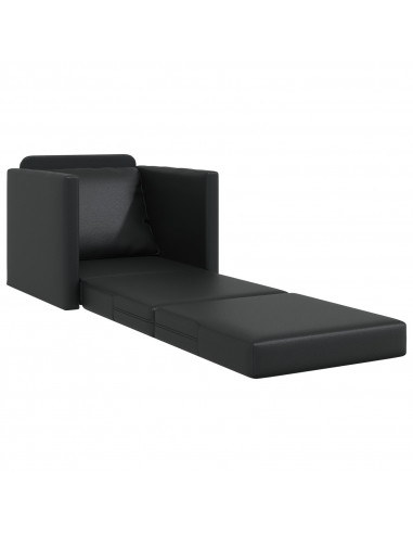 Divano Letto 2-in-1 Nera 74x77x81 cm Pelle Sintetica