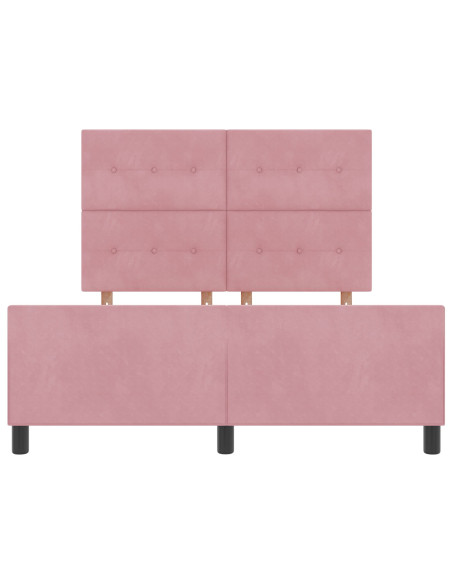 Letto a molle con testiera Rosa 140 x 190 cm Velluto