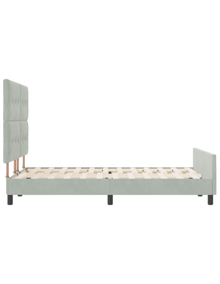 Struttura Letto Grigio Chiaro 140x200 cm Velluto