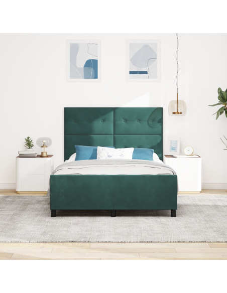 Struttura del letto Verde Scuro 140x200 cm Velluto