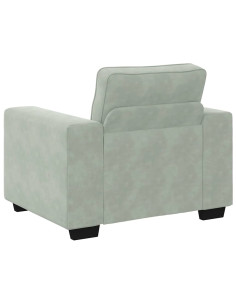 Set di Divani 3 pz con Cuscini Grigio Chiaro in Velluto 2