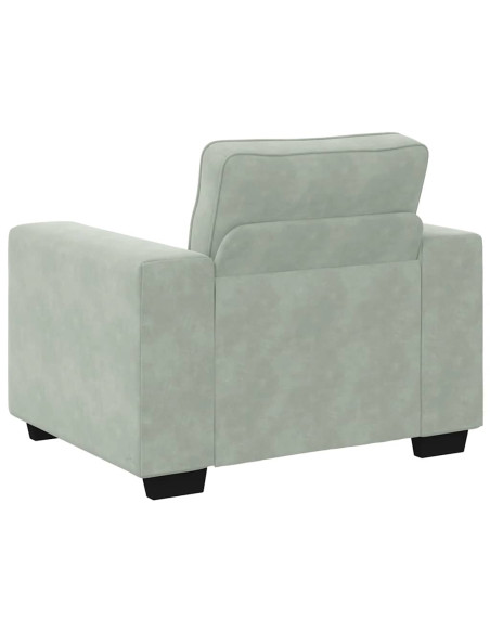 Set di Divani 3 pz con Cuscini Grigio Chiaro in Velluto