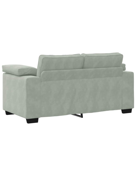 Set di Divani 3 pz con Cuscini Grigio Chiaro in Velluto