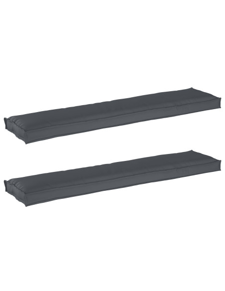 Cuscini per Panchina  2 pcs Antracite 180x40x8 cm Tessuto Oxford