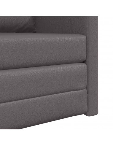 Divano Letto da Pavimento  2-in-1 Grigio 74x77x81 cm Pelle Sintetica