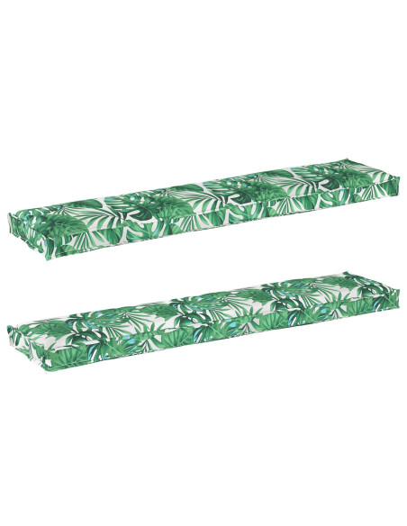 Cuscini per Pallet  per Panchina 2 pcs Motivo a Foglia 180x40x8 cm Tessuto Oxford