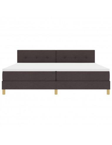Letto Box Spring con Materasso Marrone Scuro 200x200 cm Tessuto