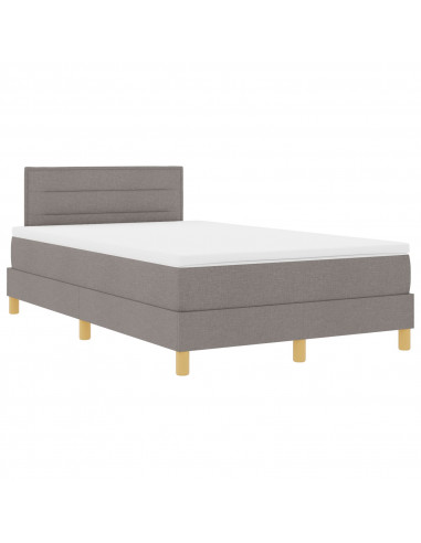 Letto con Rete con Materasso Tortora 120x200 cm Tessuto