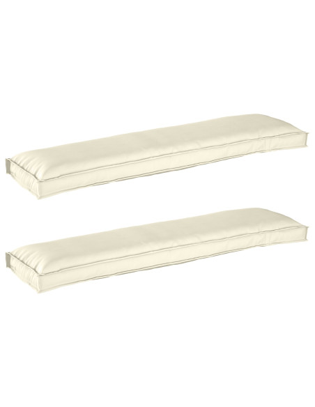 Set di Cuscini per Pallet 2 pcs Crema 150 x 40 x 8 cm