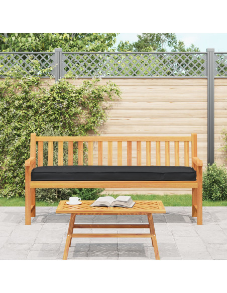 Cuscino da Esterno Set di 2 Nero Poliestere 40 x 180 cm Cuscini