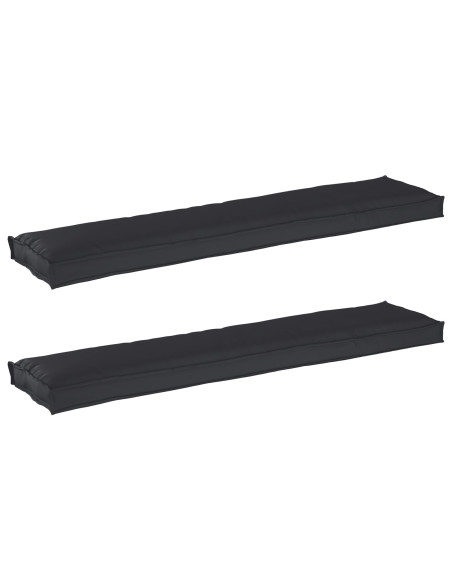 Cuscino da Esterno Set di 2 Nero Poliestere 40 x 180 cm Cuscini