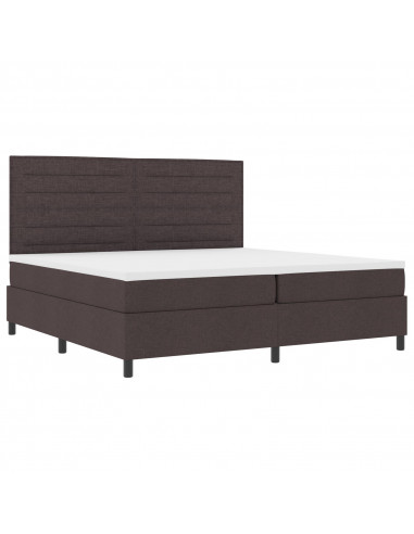 Letto Box Spring  con materasso marrone scuro 200x200 cm tessuto