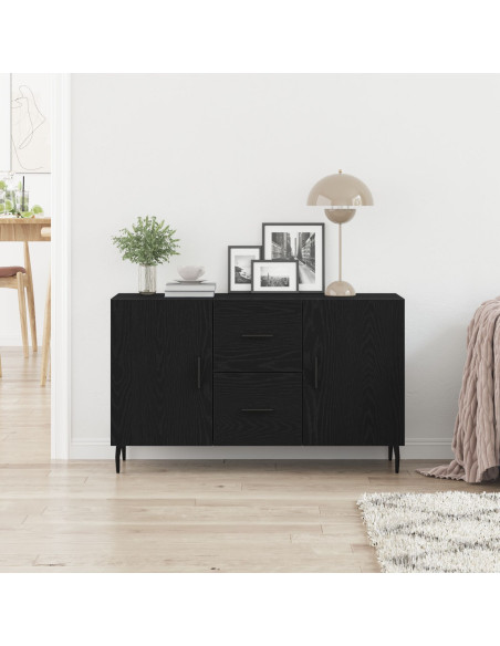Mobile contenitore Nero Rovere 100x36x60 cm in legno ingegnerizzato