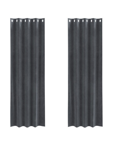 Tende oscuranti 2 pcs Grigio chiaro 140 x 225 cm Velluto