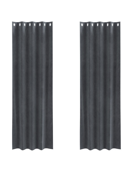 Tende oscuranti 2 pcs Grigio chiaro 140 x 225 cm Velluto