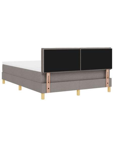 Letto con Box Spring e Materasso Tortora 140x190 cm Tessuto