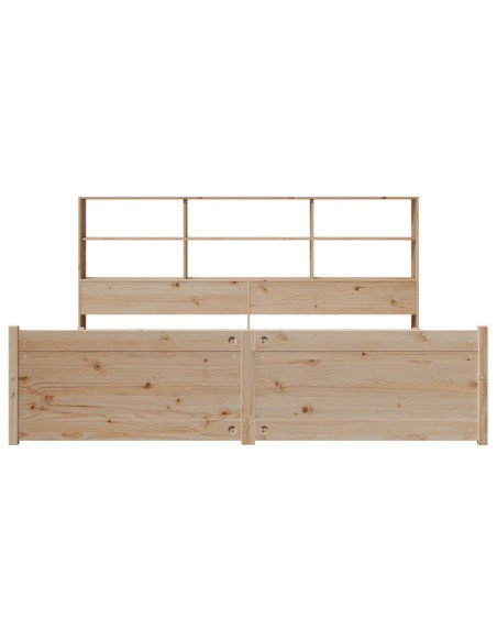 Letto Libreria senza Materasso 200x200 cm in Legno di Pino