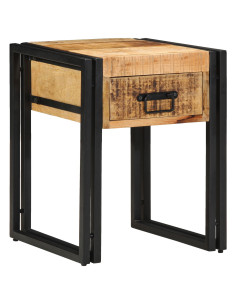 Tavolino Marrone e Nero 40 x 40 x 50 cm Legno di mango massello 2