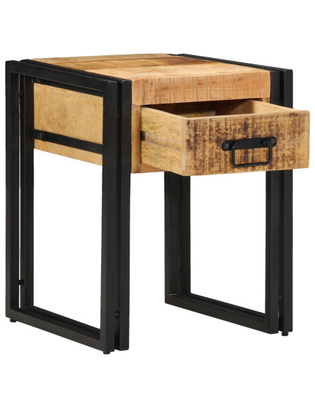 Tavolino  40x40x50 cm in legno massello di mango grezzo