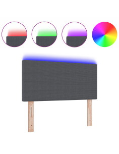 Testiera LED con testiera Grigio scuro 80 cm Poliestere