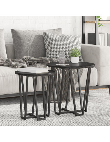 Set tavolini 2 pcs Rovere Nero