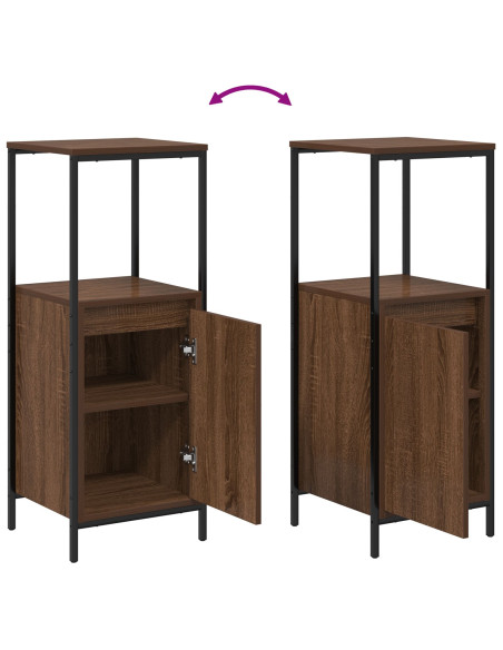 Set di mobili da bagno in legno ingegnerizzato marrone, 3 pezzi