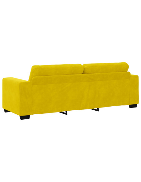 Set di 2 Giallo Tessuto Poliestere, Struttura in Legno Grande