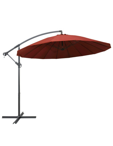 Ombrellone a Sbalzo Terracotta 3 m Palo in Alluminio
